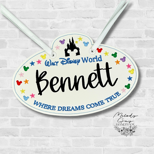 Theme Park Stroller/Wheelchair Personalized Tag