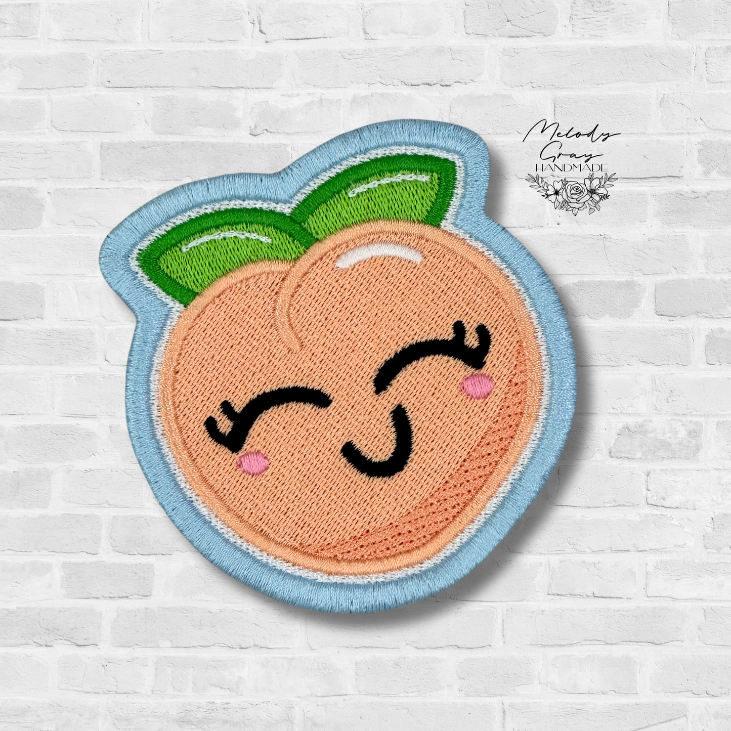 Happy Peach Embroidered Patch