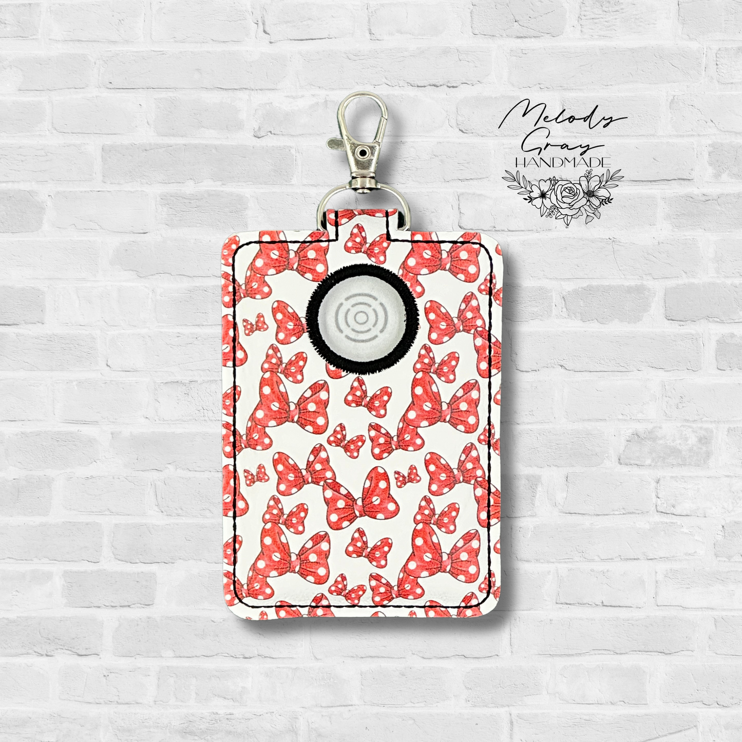 Red Bow Alarm Badge Holder