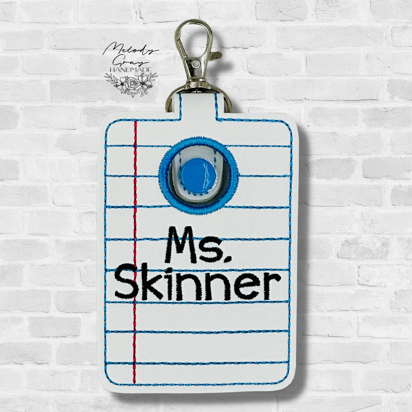 Personalized Name Notebook Paper Alarm Badge Holder