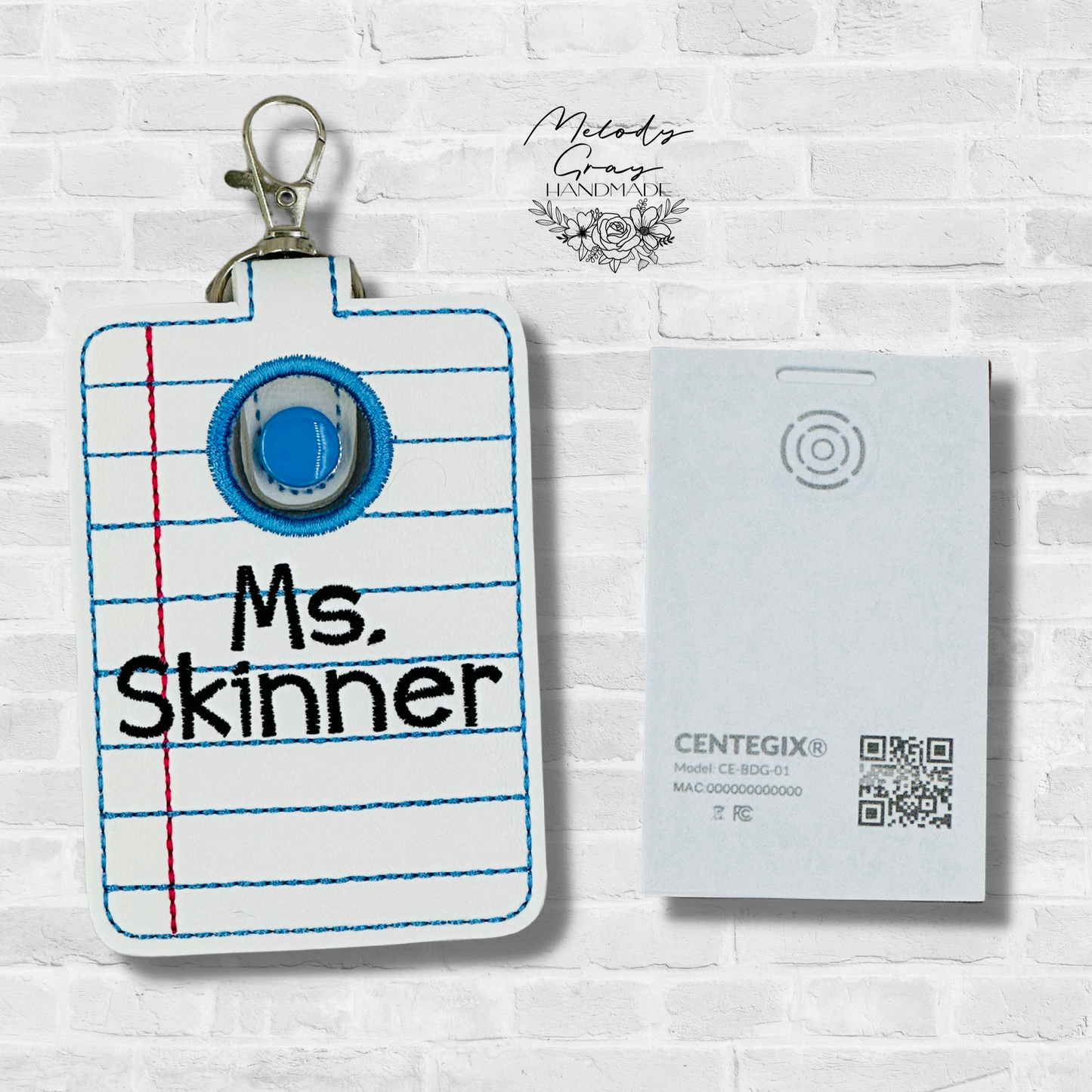 Personalized Name Notebook Paper Alarm Badge Holder