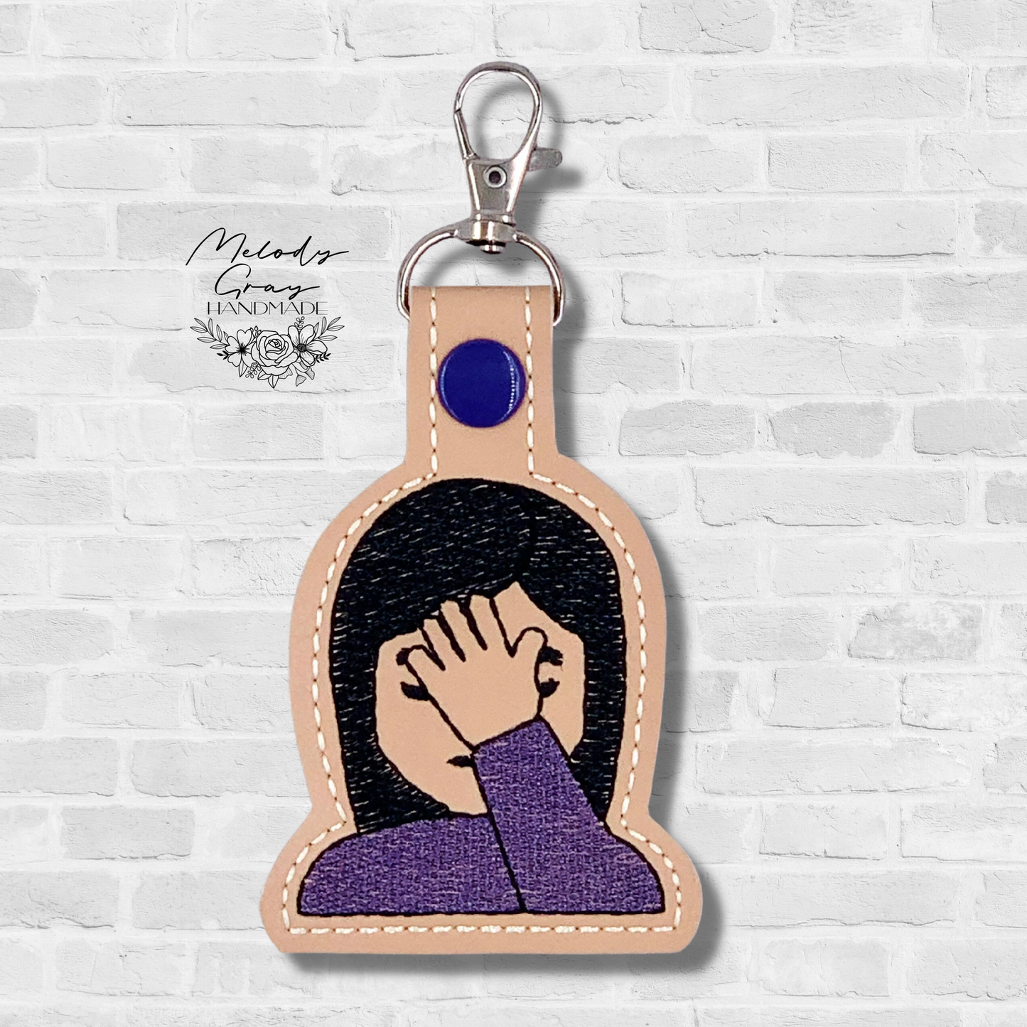 Facepalm Girl Keychain