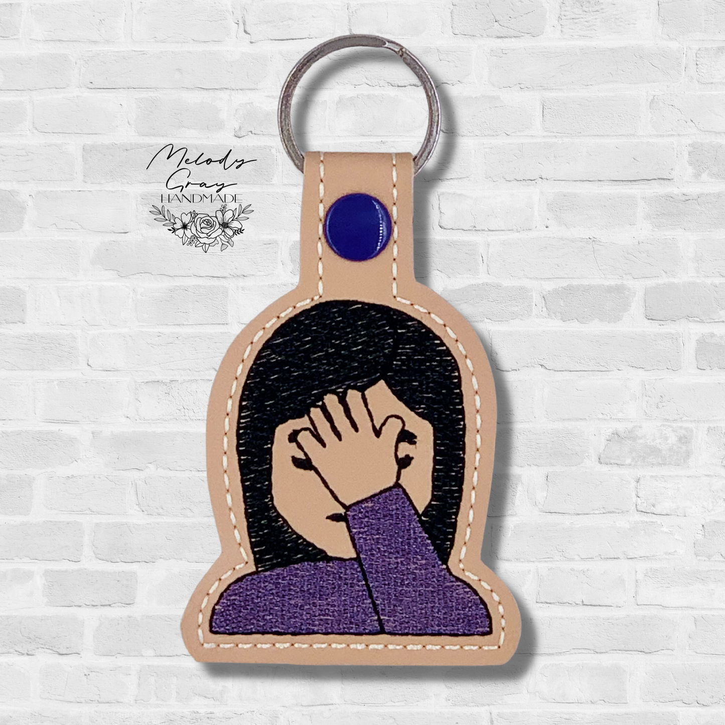 Facepalm Girl Keychain