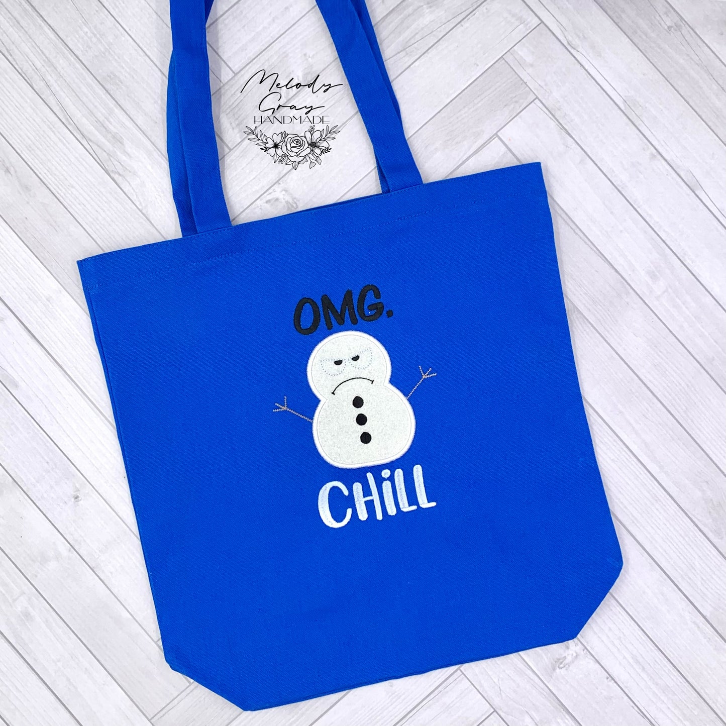 OMG. Chill Snowman Tote