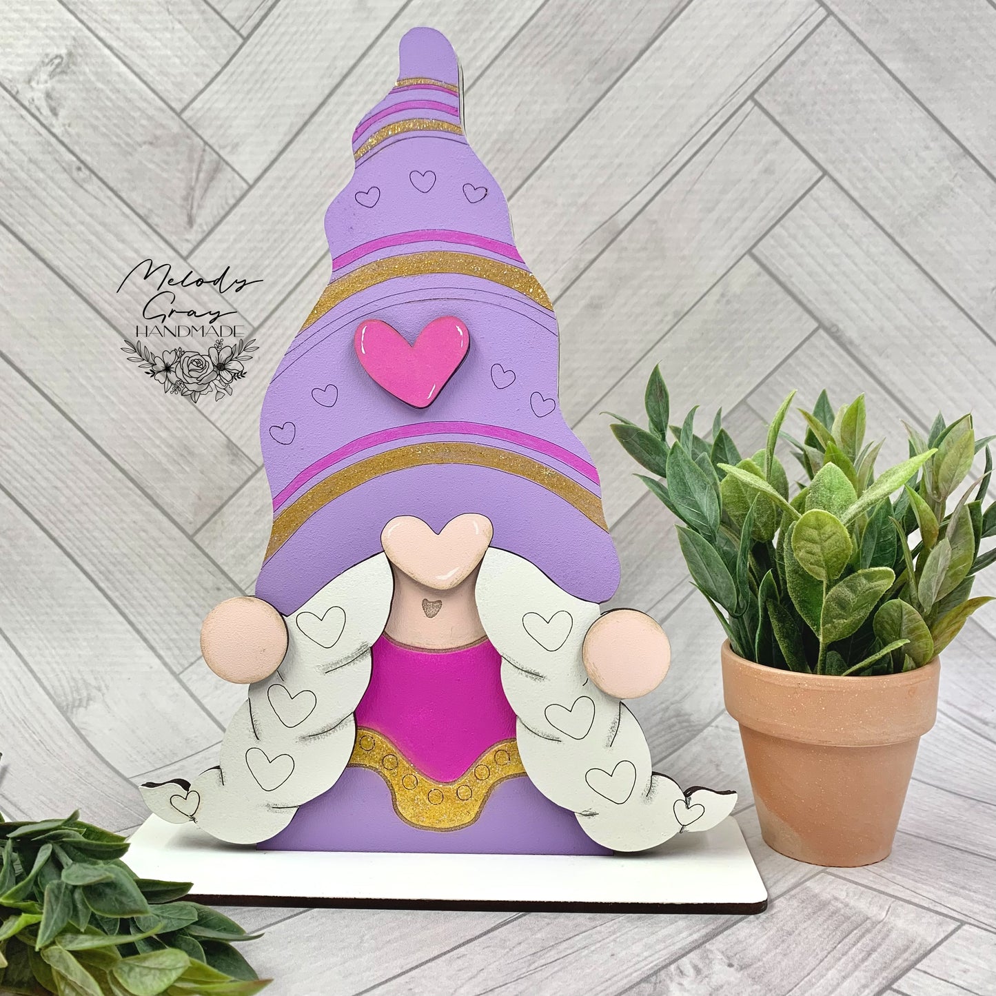 Girl Gnome Valentine Shelf Sitter