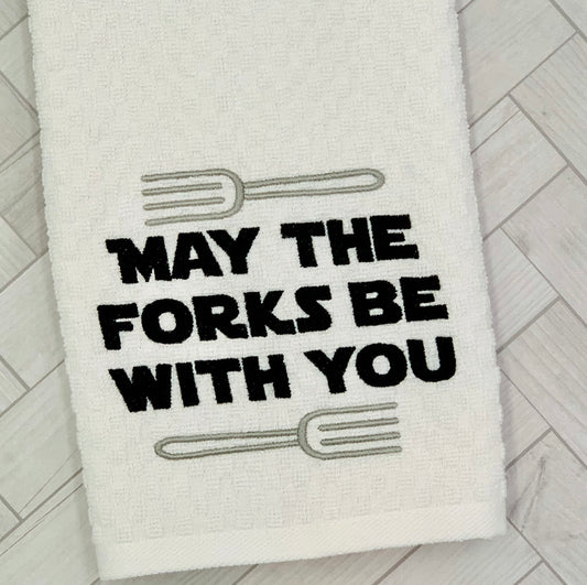 May The Forks Be With You Hand Towel
