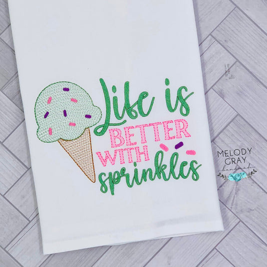 Life Is Better With Sprinkles Tea Towel