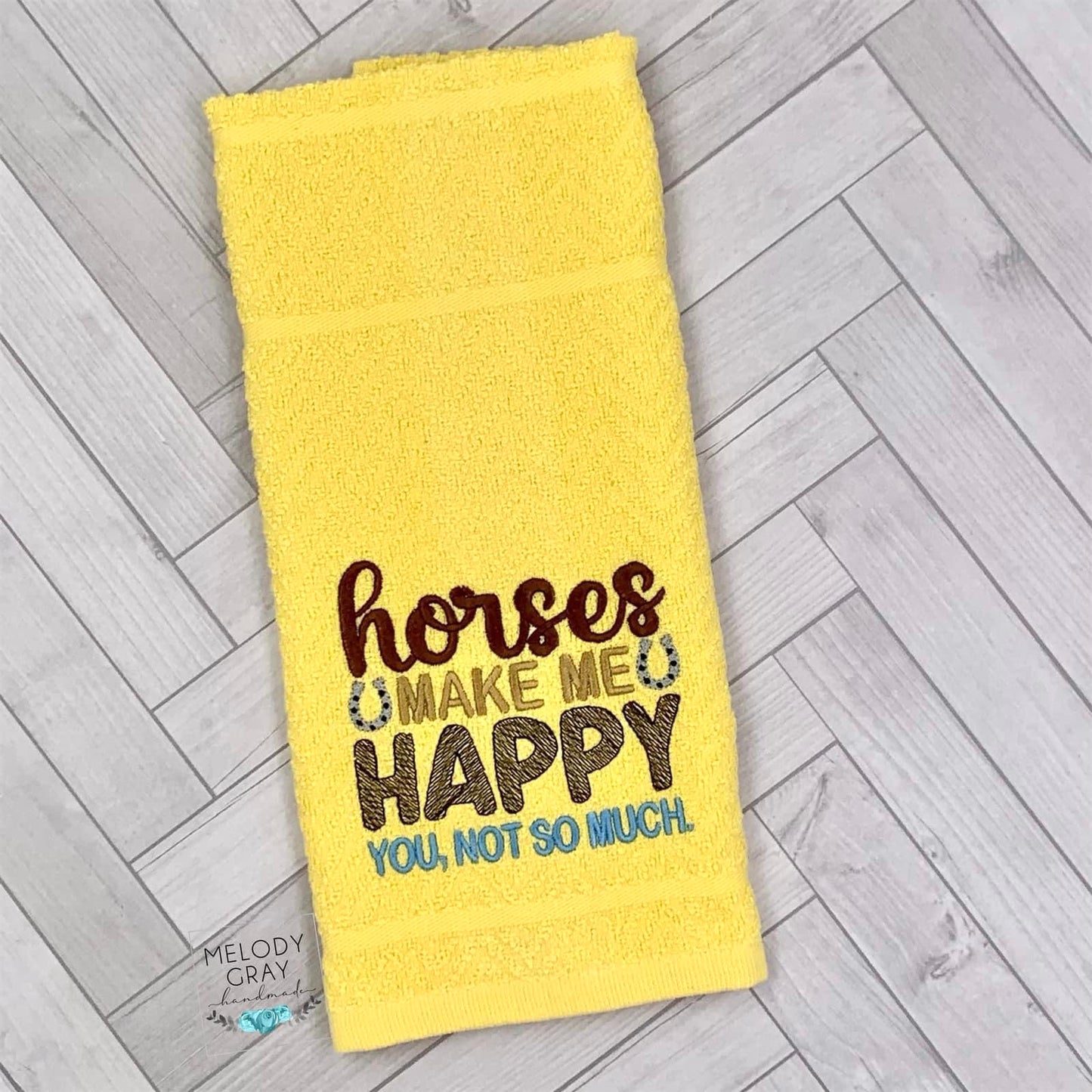 Horses Make Me Happy Hand Towel (You)