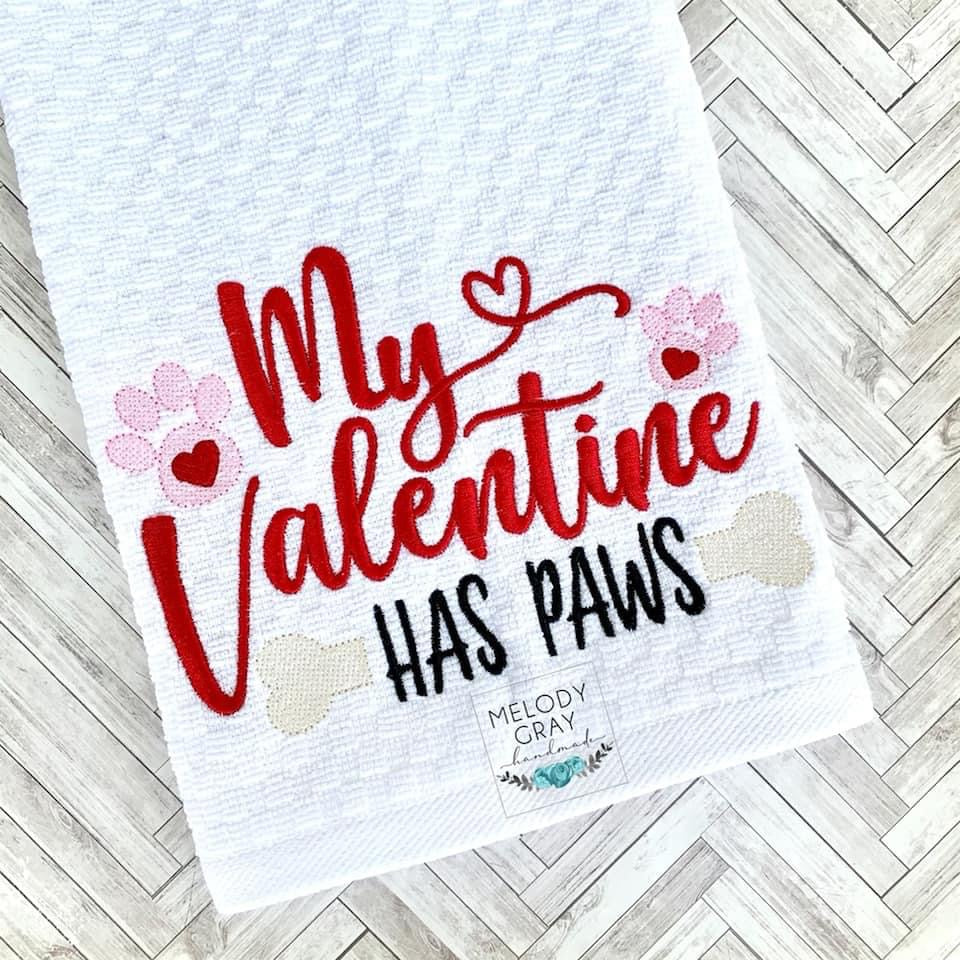 My Valentine Has Paws Hand Towel