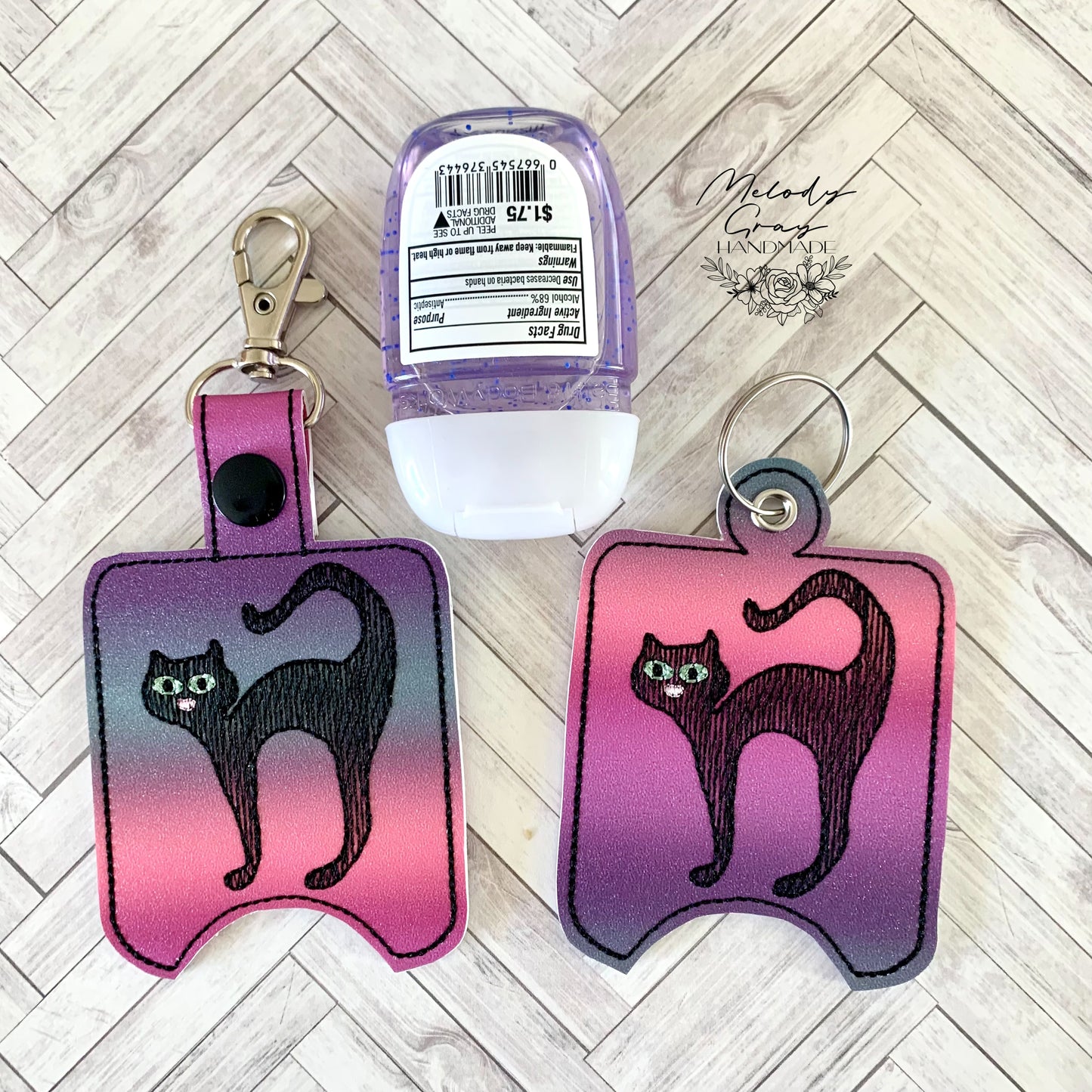 Black Cat Hand Sanitizer Case